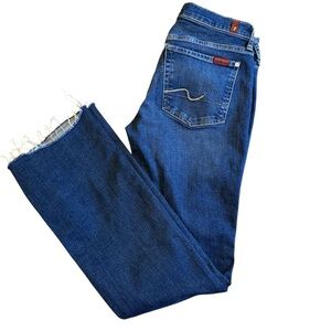 7 For All Mankind Women's Dark Blue Boot Cut Jeans